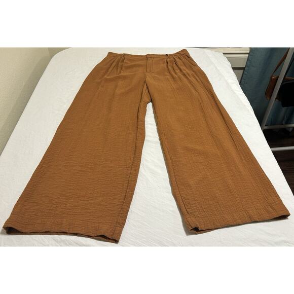 A New Day Pants - A New Day Women's Pants Pleated Crepe High Rise Wide Leg Trouser Size 16 Career